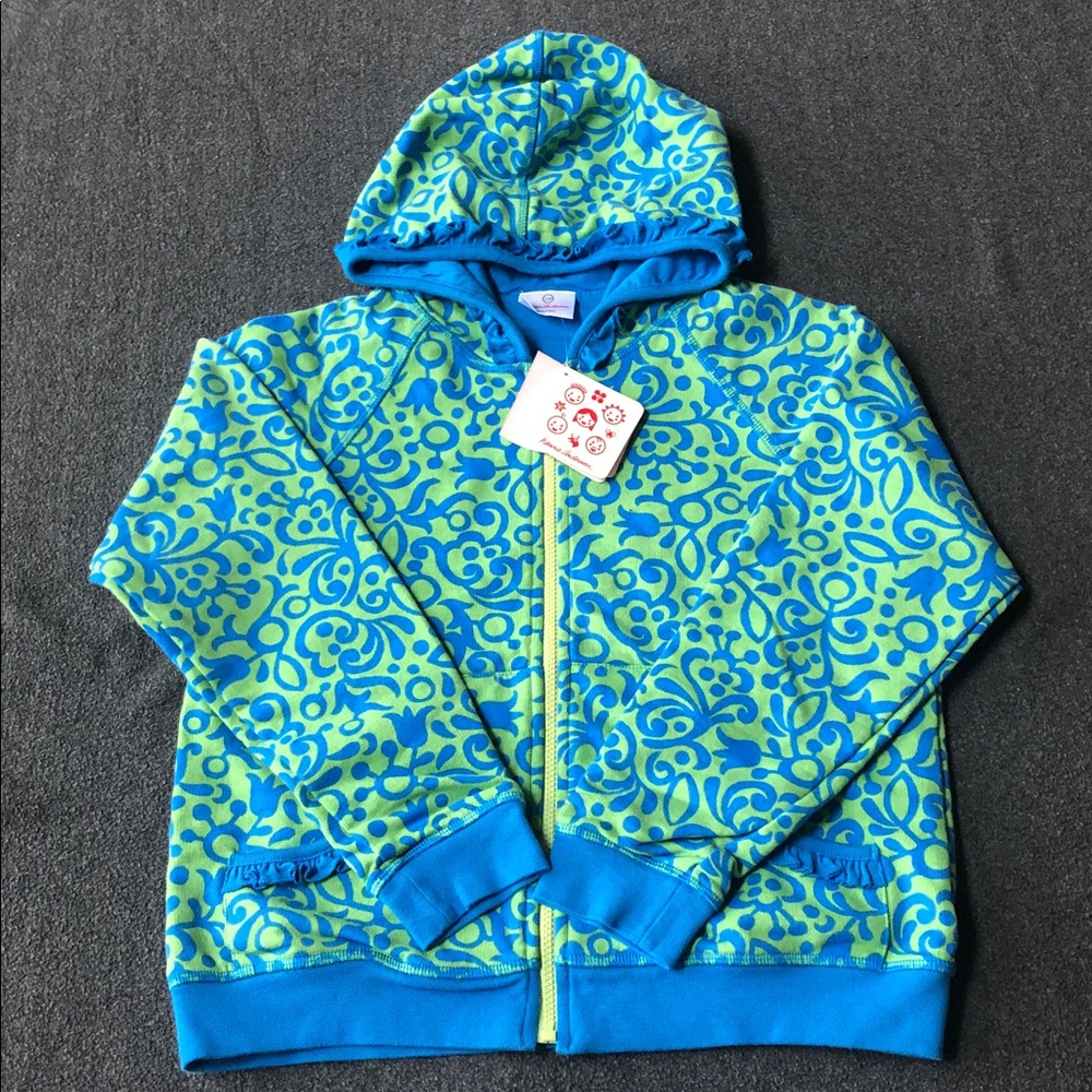Hanna Andersson 100% Cotton Full Zip & Lined Hoodie Jacket Size 150 (11-13Yrs)